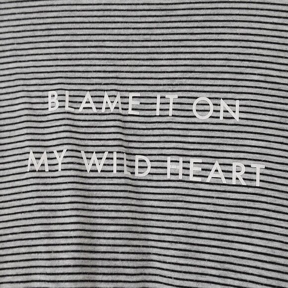 EXPRESS Black Stripe Short Sleeve Graphic Top - Picture 6 of 8